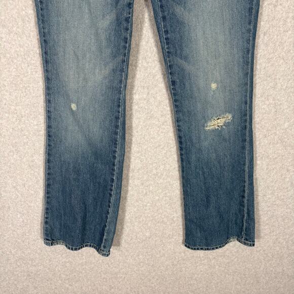Old Navy Jeans Women 6 Baby Boot Diva Pocket Flap Y2K Knee Hole Whiskers Western - Picture 5 of 12
